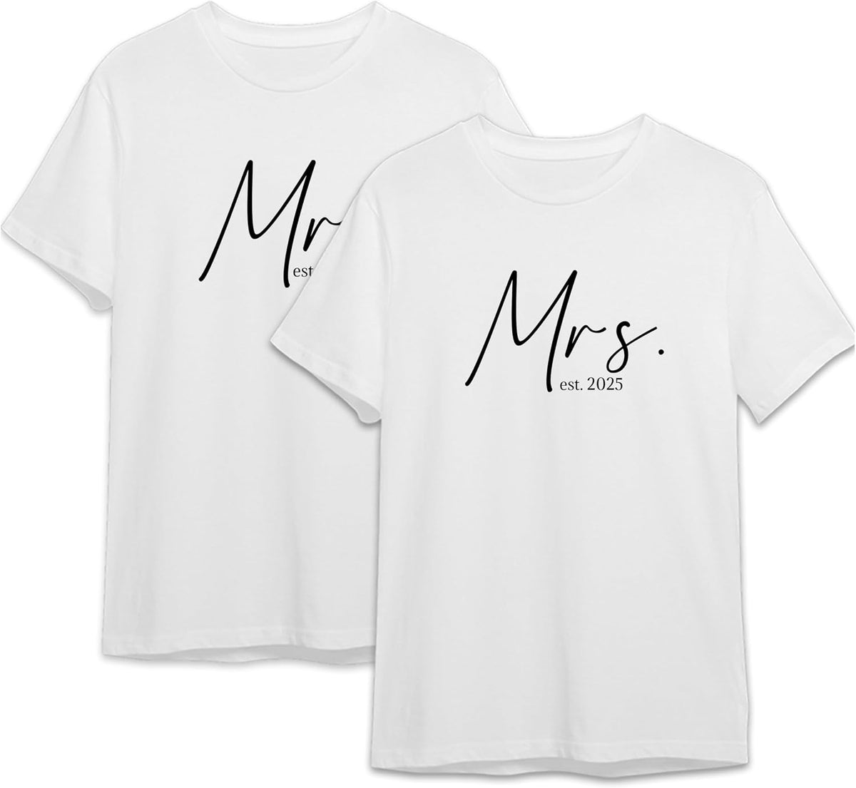 Personalized Mr and Mrs T-Shirts - Matching Couple Tee – Custom His & Hers Outfits – Couples Gift for Engagement & Honeymoon
