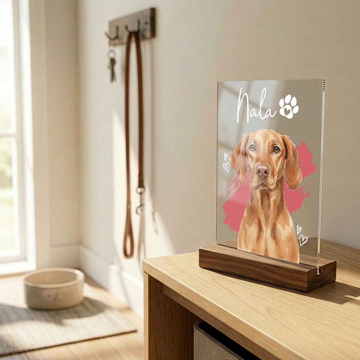 Personalized Pet Photo LED Sign Acrylic, Custom Dog or Cat Portrait Night Light Sign Only, Choose LED Base in Customization, Valentine’s Day Gift for Pet Lovers, Memorial Decor