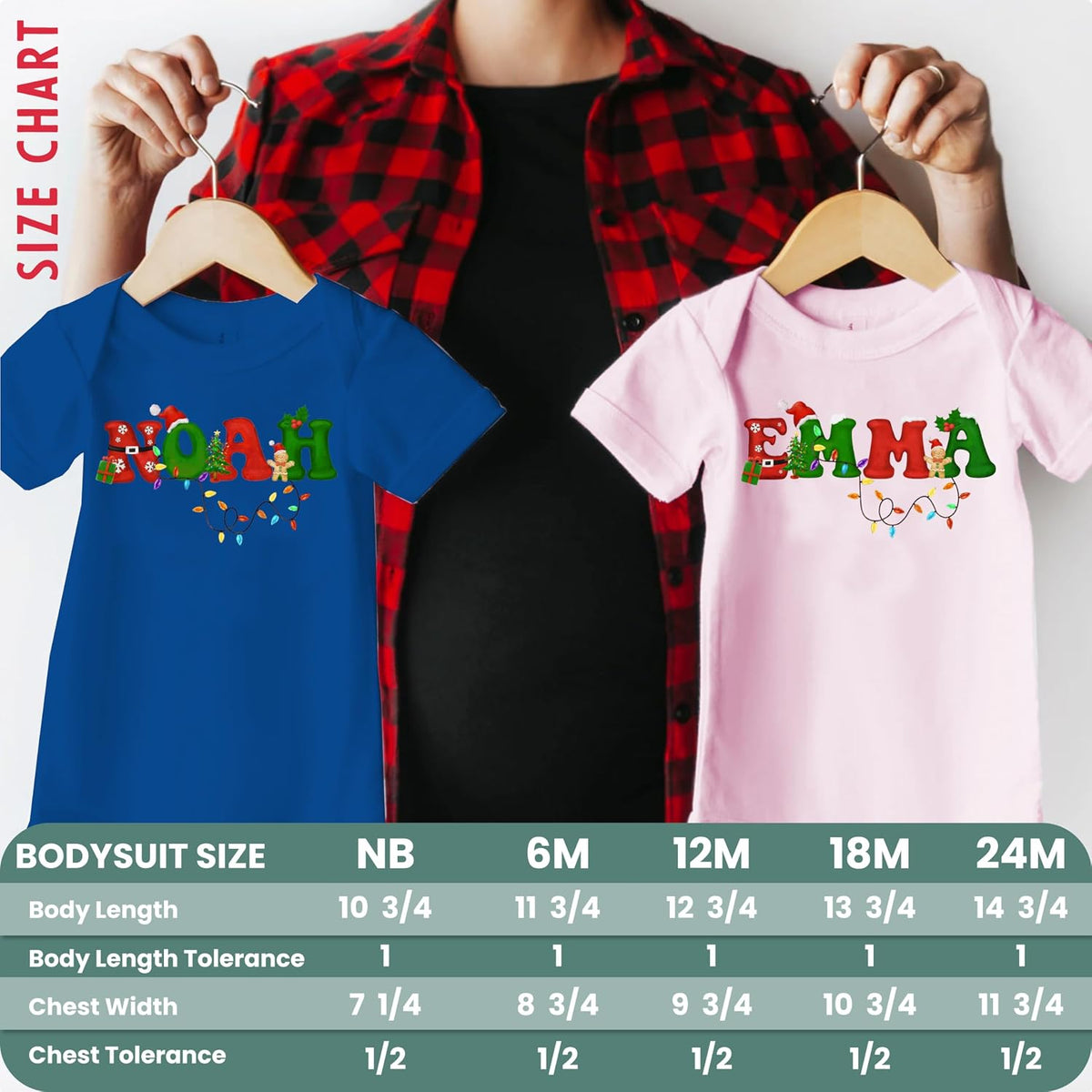 Personalized Christmas Baby Bodysuit, Customized Santa Infinant Onesie, Custom Holiday Xmas Unisex Outfit for Newborn