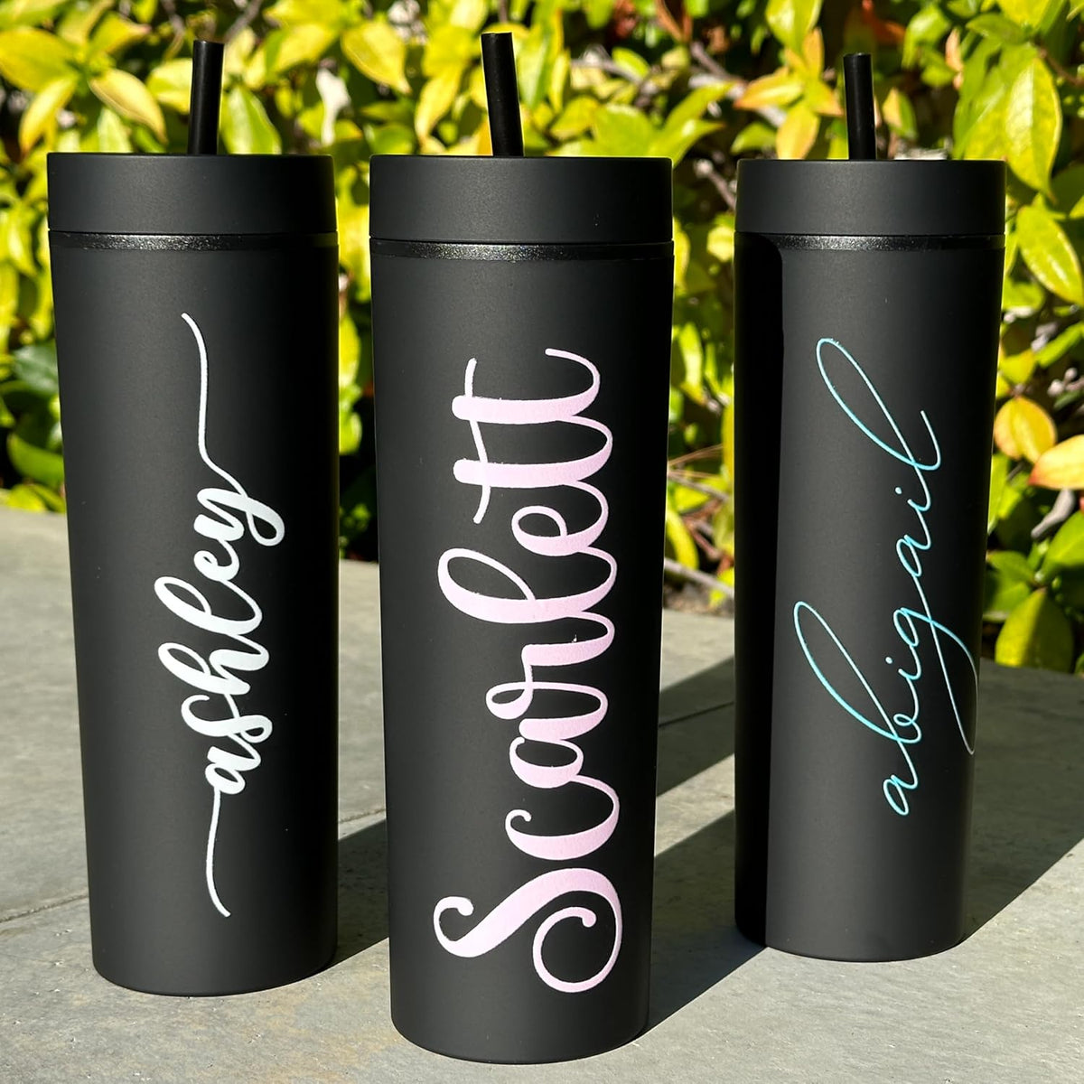 Personalized Skinny Tumbler with Name, Custom 20oz Insulated Cup for Women