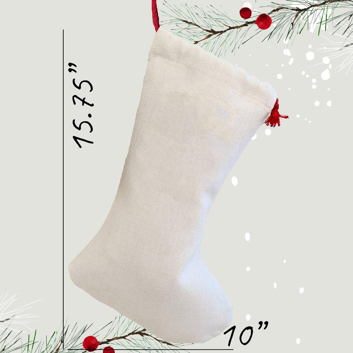 Zexpa Apparel Personalized White Christmas Stocking with Name & Initial - Custom Holiday Stockings for Unique Christmas Decoration - Delivery Gift Idea for Family, Friends, Mom, Dad & Loved Ones
