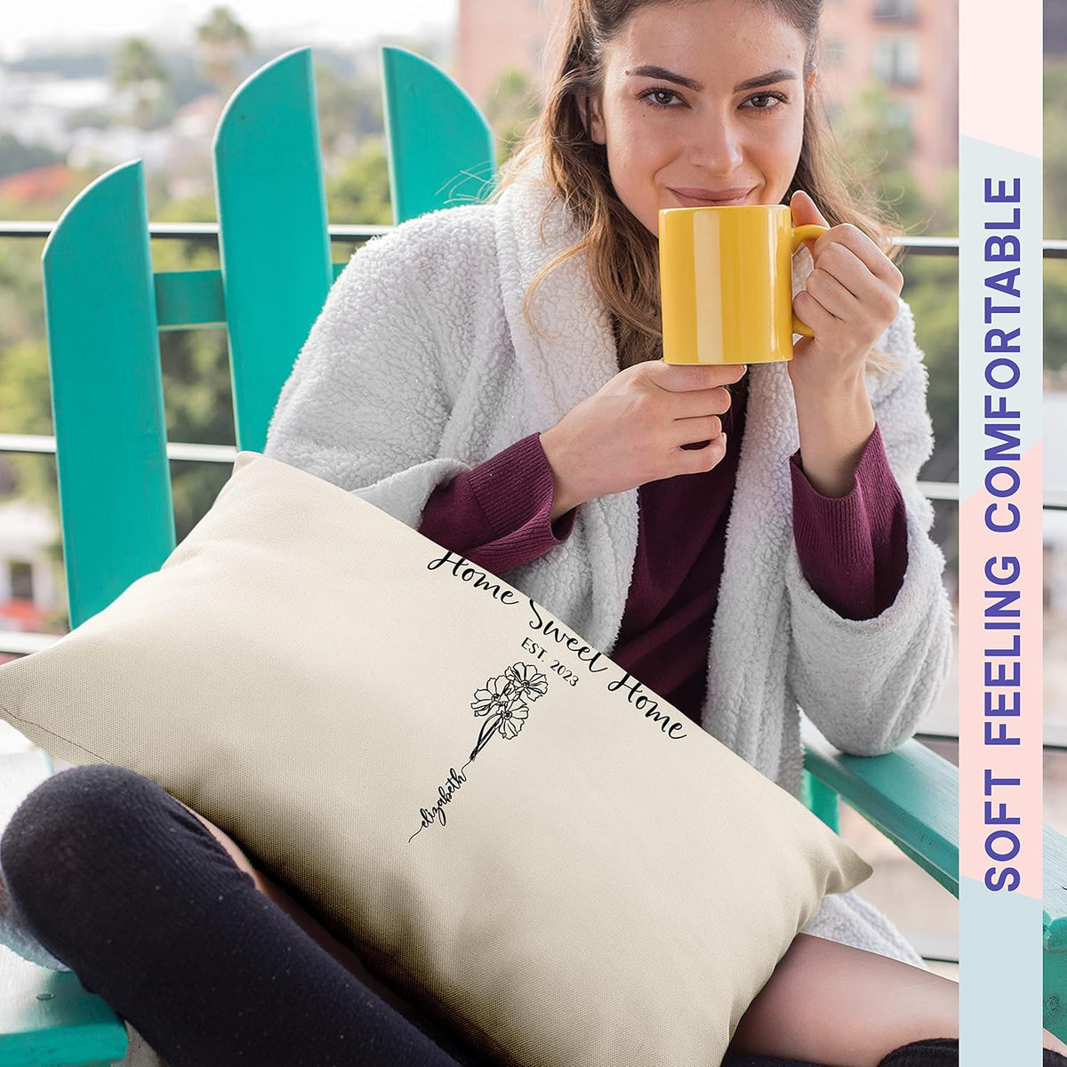 Zexpa Apparel Customized Mothers Day Lumbar Pillow Cover Personalized Grandma's Garden Flowers