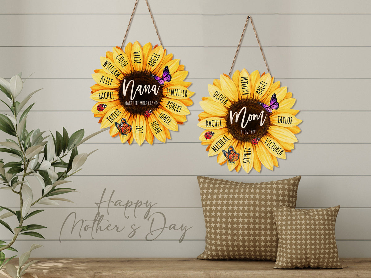 Personalized Grandmas Garden Flower Gift for Housewarming Gifts, Custom Flower Home Decoration Gift For New Home Gift, Grandma Gift Flower