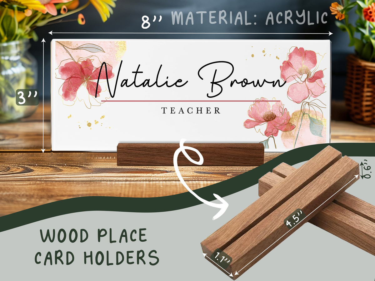 Custom Teacher Desk Name Plate, Personalized Teacher Gift, Acrylic Name Plate for Teacher, Teacher Gift for Back To School, End of Year Gift