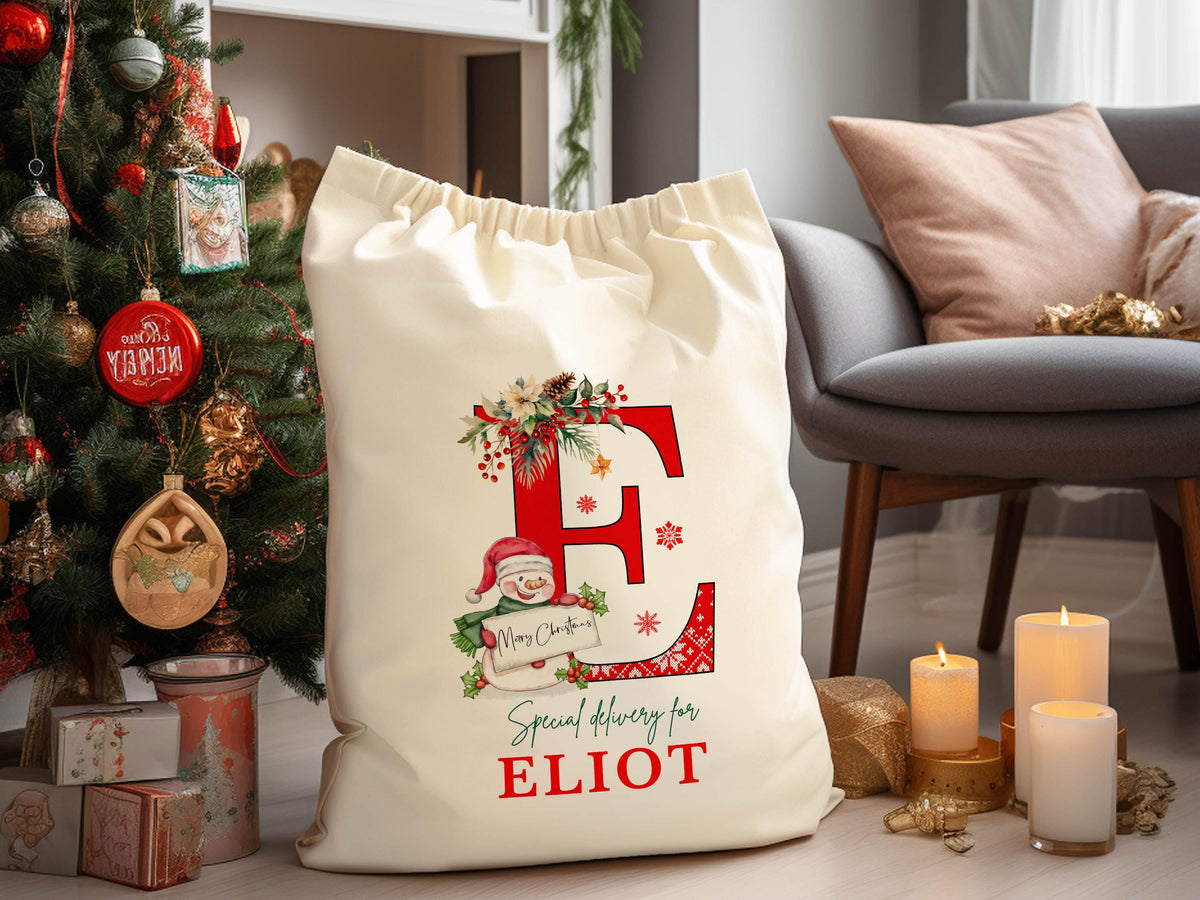 Custom Large Santa Sack Bags, Christmas Santa Gift Bag, Christmas Eve Box, Personalized Christmas Gift Sack for Christmas, Holiday Gift Bag