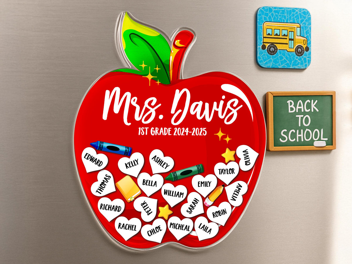 Personalized Teacher Ornament with Student Names, Teacher Christmas Ornament, Custom Teacher Classroom Gifts, Teacher Appreciation Gifts