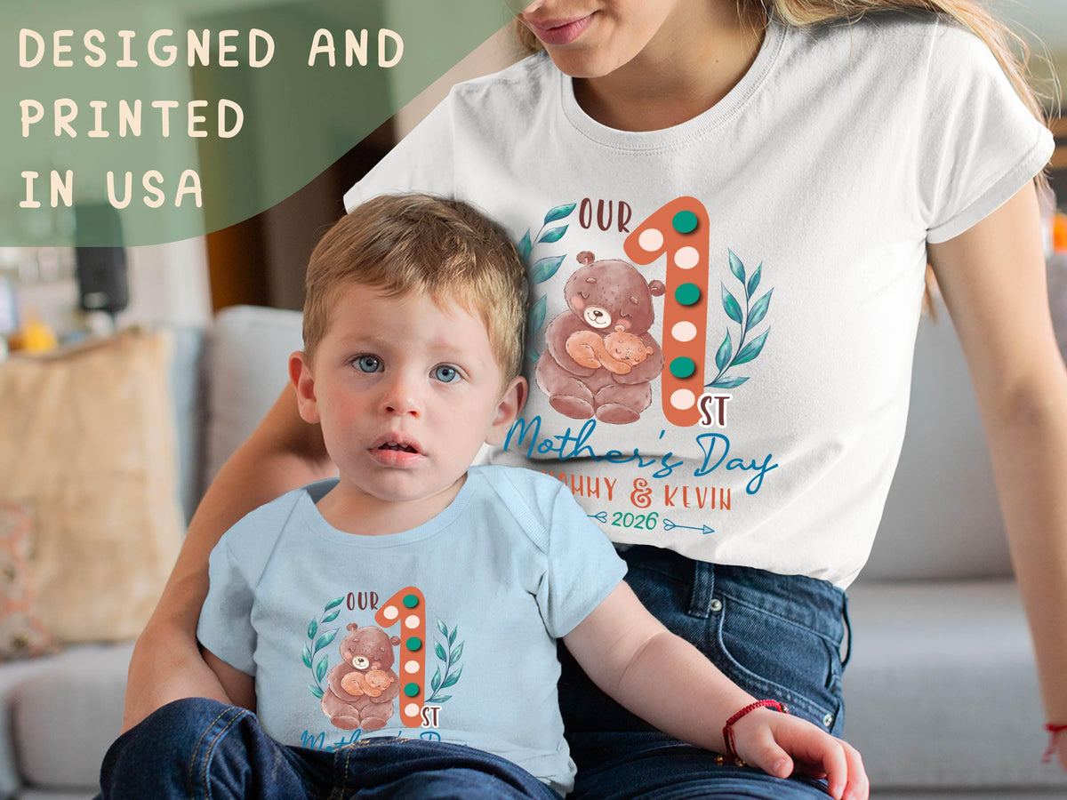 New Mom Gift, Mothers Day Matching Shirt, Our First Mother's Day Matching Tee, Custom 1st Mother's Day Shirt, Matching Mom and Baby Bodysuit