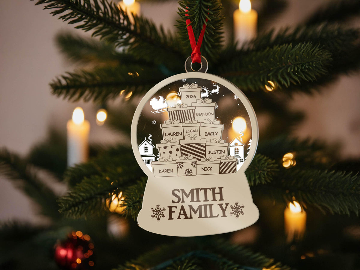 Custom Family Christmas Ornament, Personalized Family Name Ornament, Holiday Tree Decor, Christmas Tree Ornament, New Family Christmas Gift