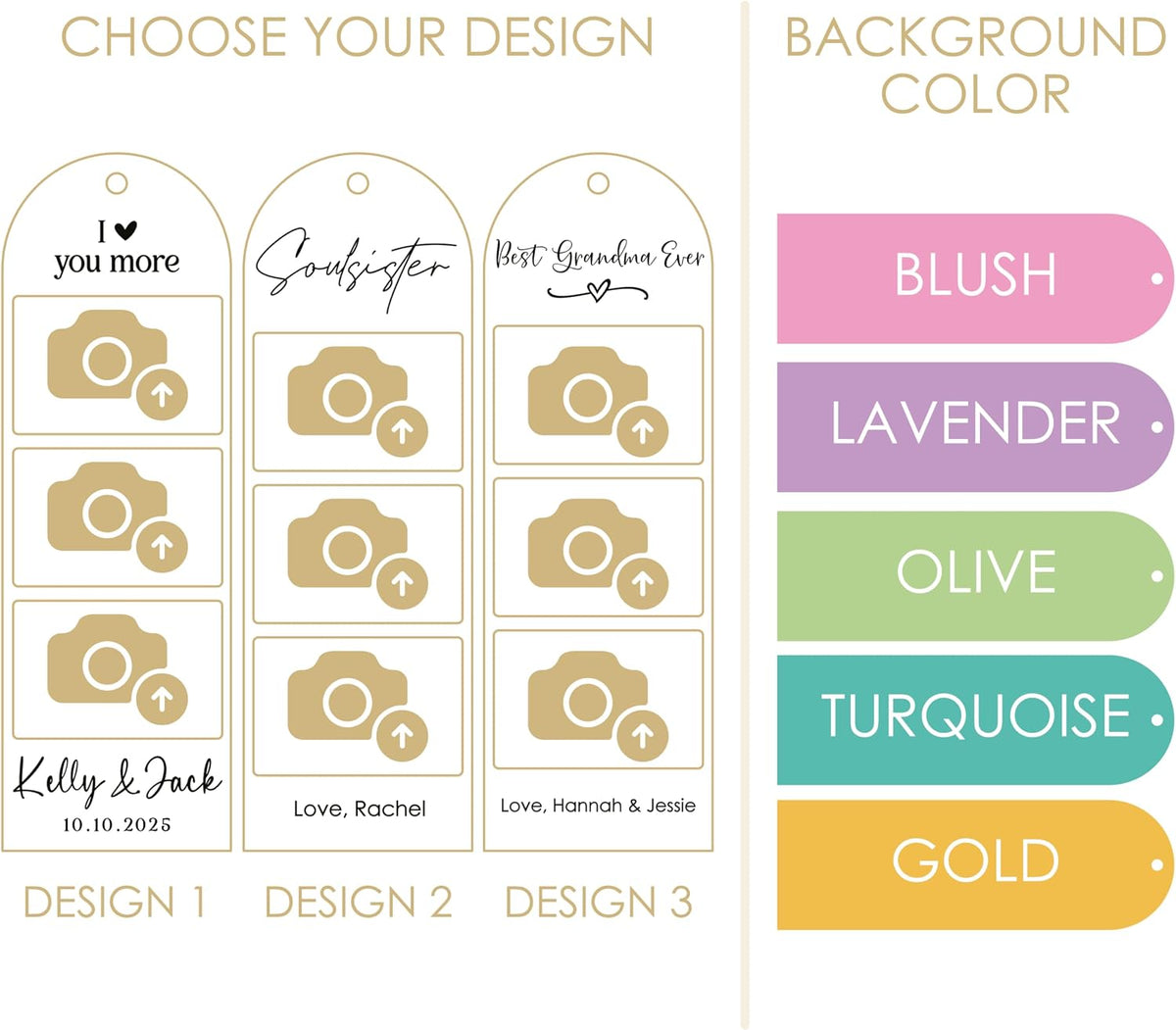 Personalized Photo Bookmark with Name, Custom 3-Photo Double-Sided Keepsake