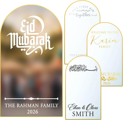 Personalized Welcome to Our Wedding Mirror Sign Decal DIY - Customized Bride and Groom Names - Lettering Elegant Happily Ever After Party Vinyl Sticker Wall Reception Decor