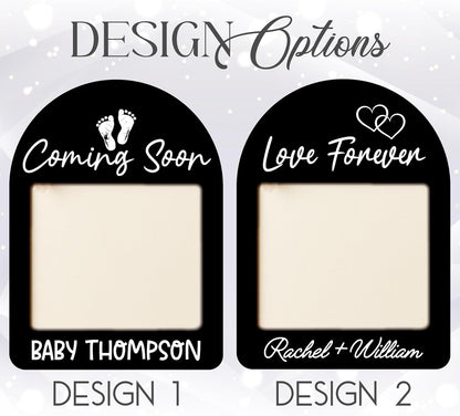Coming Soon Baby Announcement Ornament – Personalized Wood Frame for Ultrasound Photo – Pregnancy Reveal Keepsake for New Parents, Grandparents, Christmas Tree or Year-Round Display