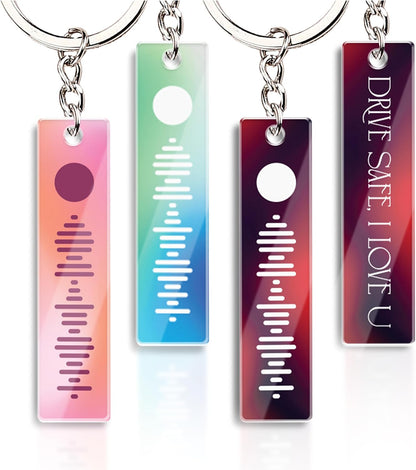 Personalized Scannable Music Keychain with Name, Custom Song Couple Gift