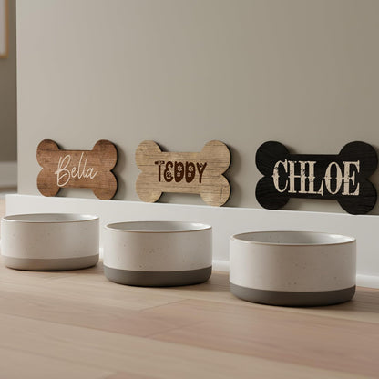 Personalized Dog Bone Name Sign, Custom Wooden Wall Plaque for Pet Lovers