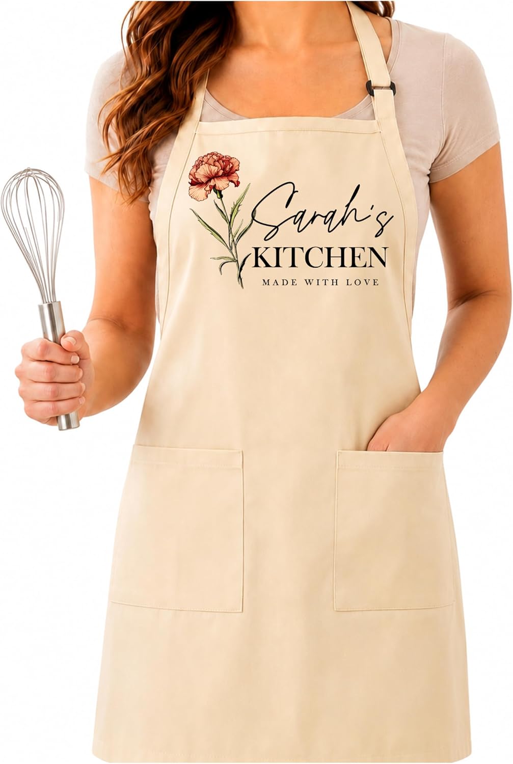Zexpa Apparel Personalized Bakery Apron for Women with Custom Name and Logo Design, Adjustable Baking Apron