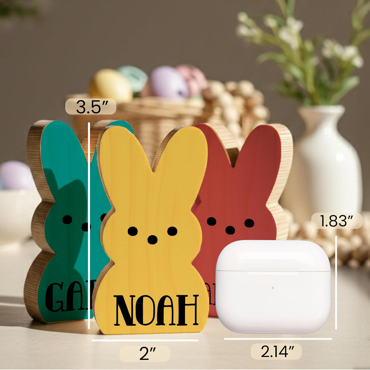 Personalized Easter Bunny Name Sign, Custom Toddler Table Decor Spring Gift