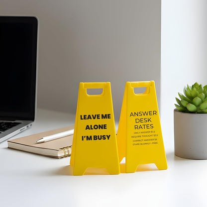 Personalized Mini Desk A-Frame Sign, Custom Funny Caution Sign for Office