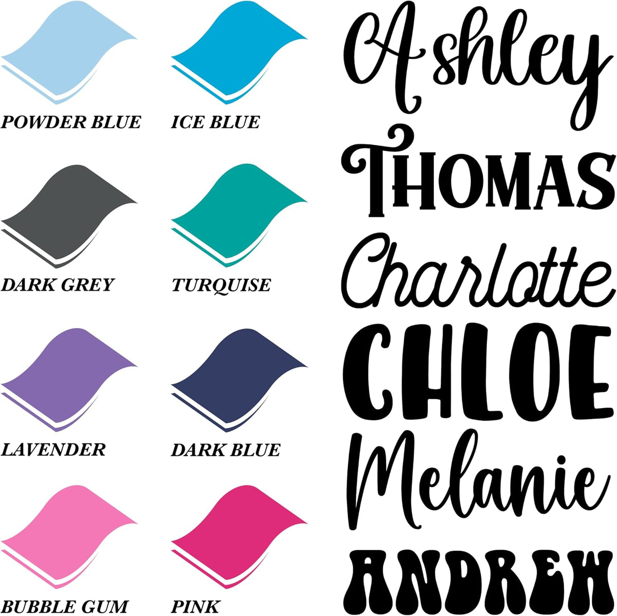 Personalized Name Wall Decal for Kids Room or Nursery – Custom Vinyl Sticker for Baby Room Walls, Mirrors, Metal & Hard Surfaces – Cute Custom Name Decor for Baby Shower or Birthday Gift