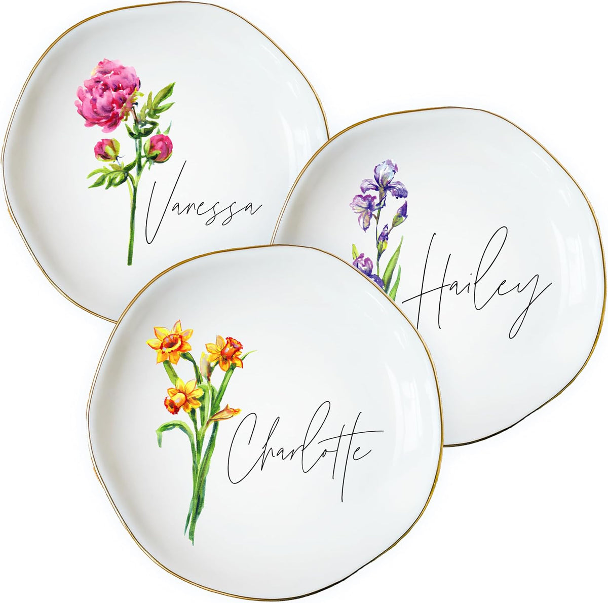 Personalized Ring Dish with Name, Custom Jewelry Tray Gift for Women, Bridesmaids, Mom, Grandma, or Best Friends