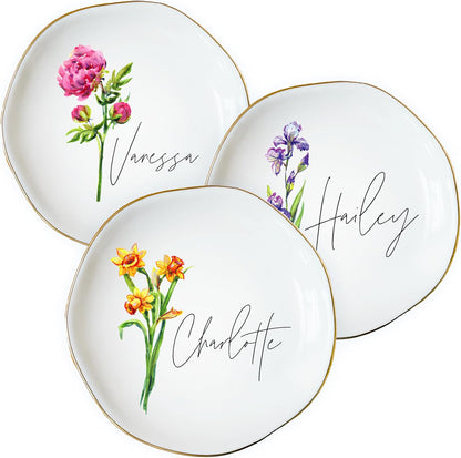 Personalized Ring Dish with Name, Custom Jewelry Tray Gift for Women, Bridesmaids, Mom, Grandma, or Best Friends