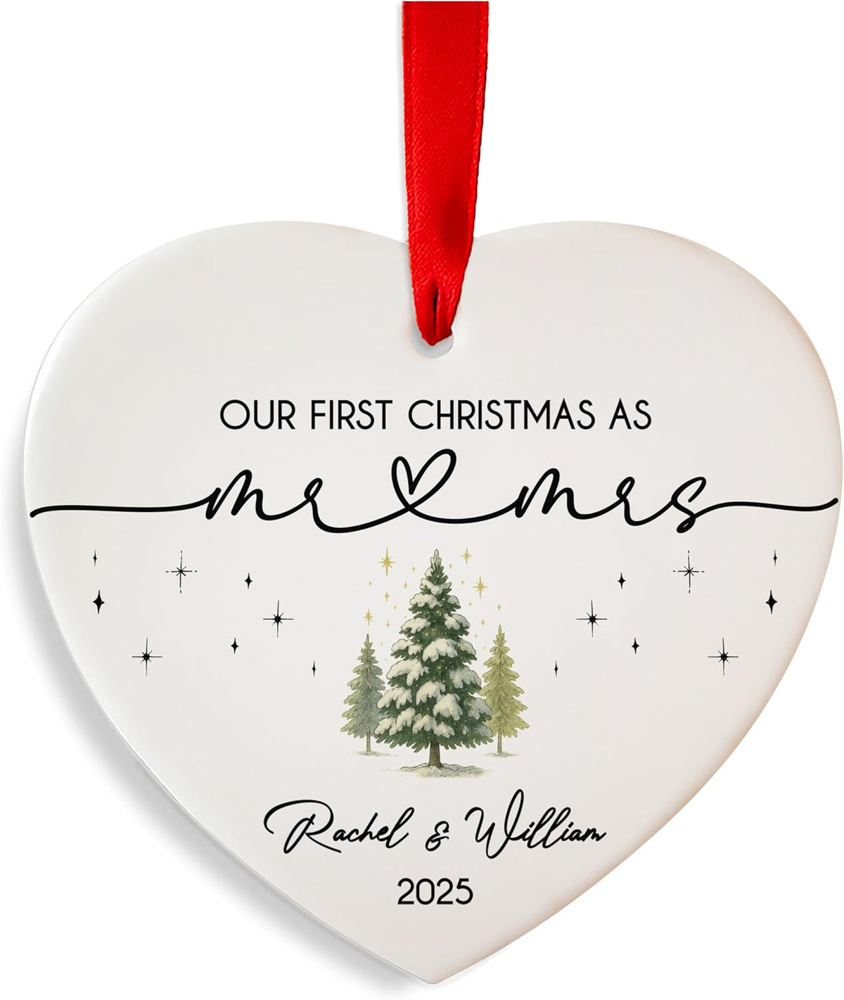 Personalized Our First Christmas as a Couple Ornament, Custom Newlywed Gift