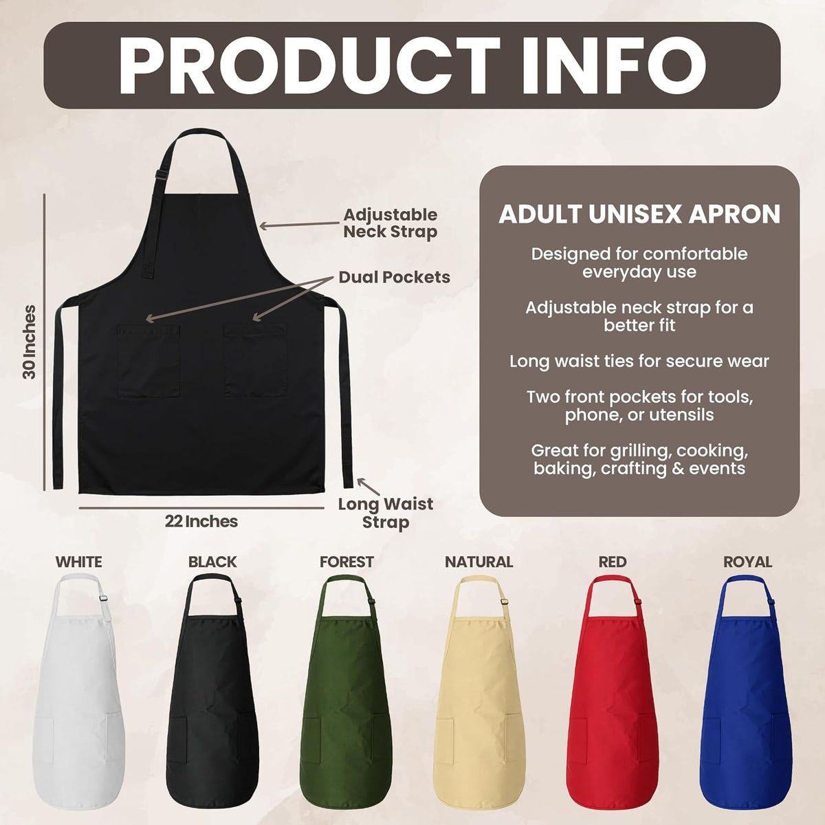Zexpa Apparel Personalized Bakery Apron for Women with Custom Name and Logo Design, Adjustable Baking Apron