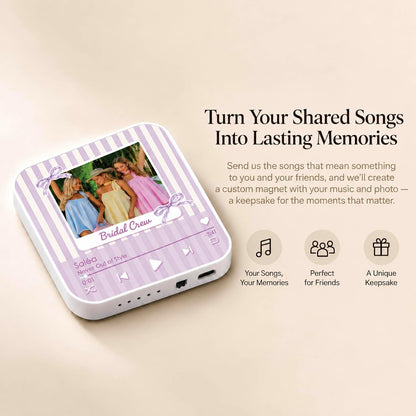Custom Baby Heartbeat Music Fridge Magnet with Ultrasound Photo and Name