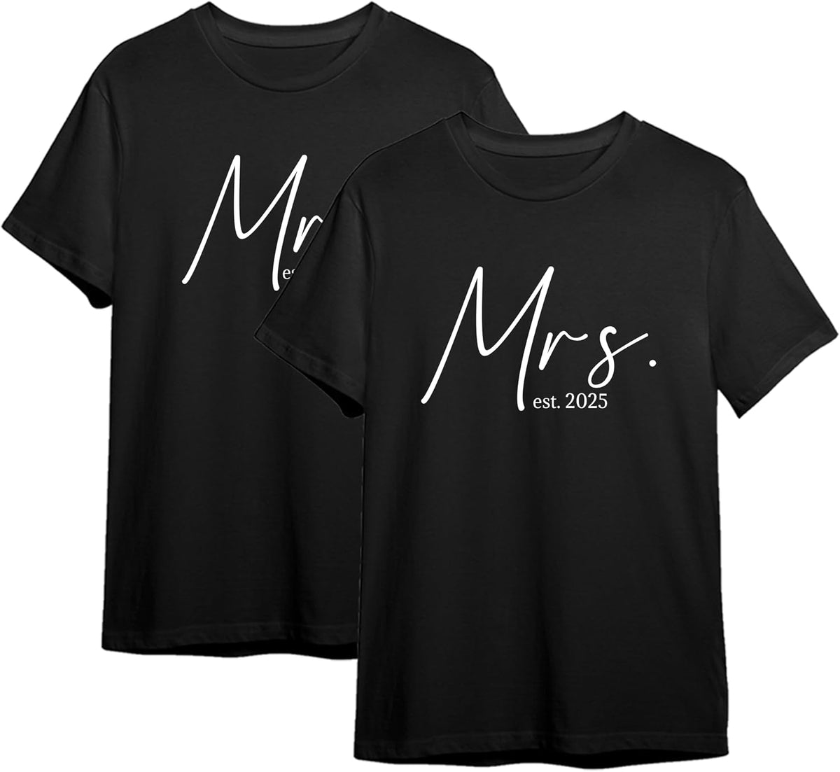 Personalized Mr and Mrs T-Shirts - Matching Couple Tee – Custom His & Hers Outfits – Couples Gift for Engagement & Honeymoon
