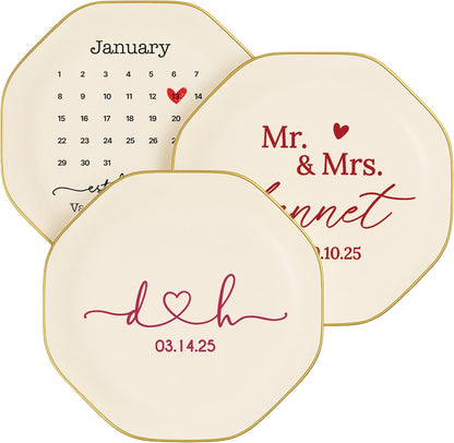 Zexpa Apparel Personalized Ring Dish Jewelry Tray Custom Name Trinket Dish for Women Engagement Bride Wedding Gift Ring Holder Dish Jewelry Organizer Gift for Wife Girlfriend Sister