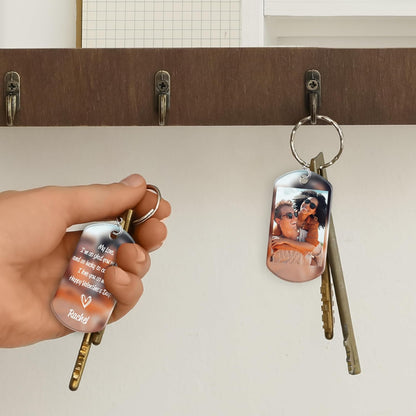 Personalized Acrylic Photo Keychain with Text, Custom Gift for Him and Her