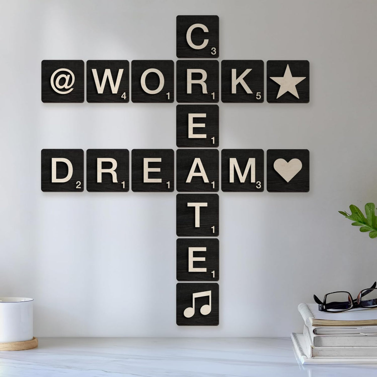 Personalized Wood Wall Tiles with Name, Custom Family Home Decor