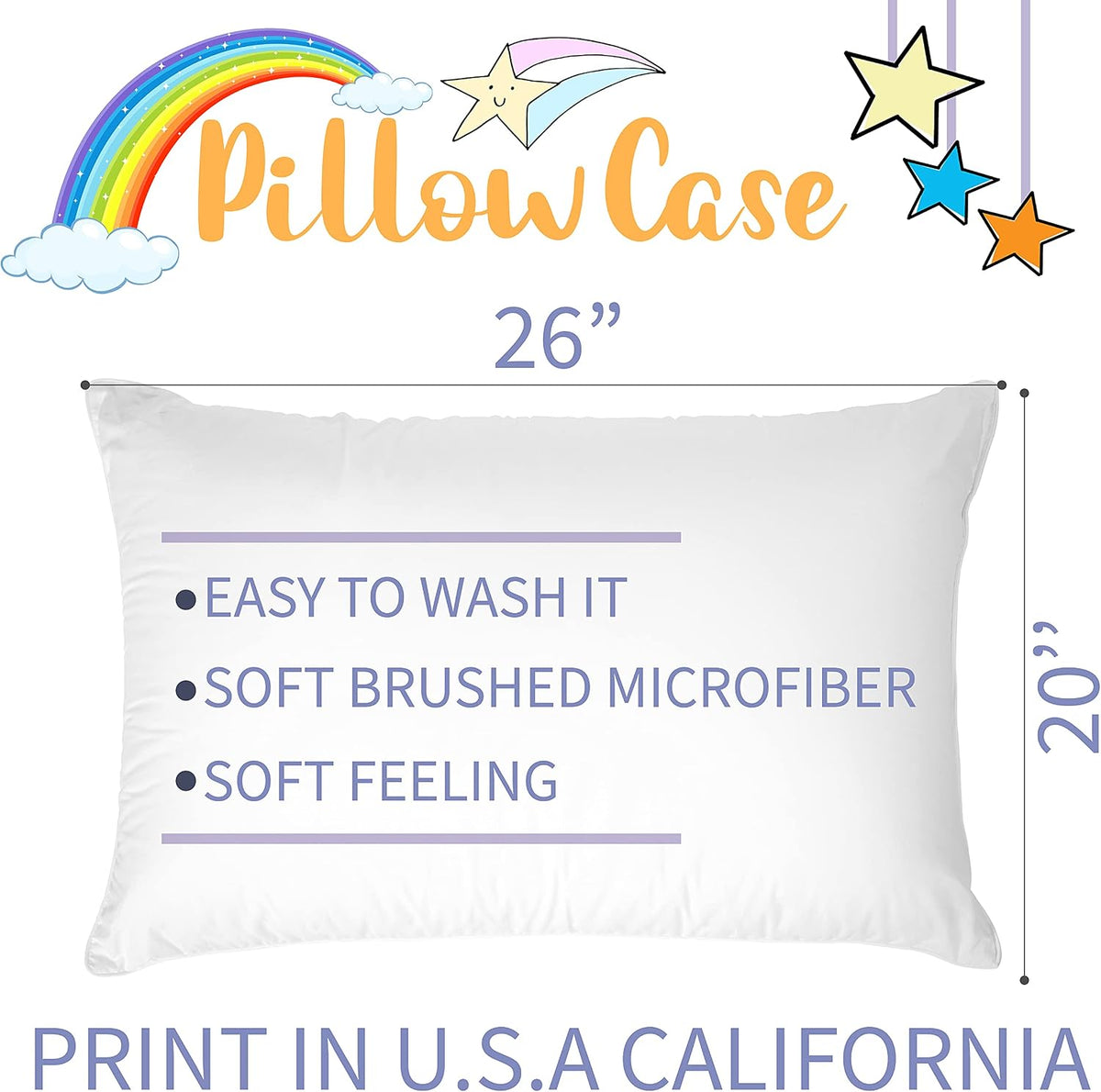 Personalized Baby Pillowcase with Name, Custom Toddler Nursery Bedding