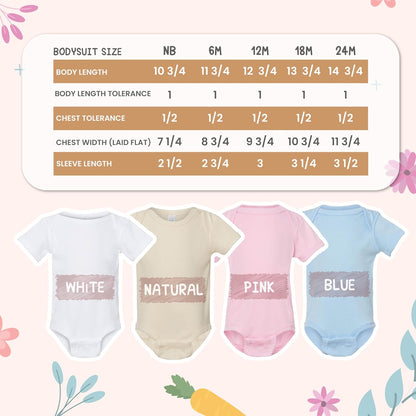My First Easter Baby Bodysuit Personalized, Custom Name and Year Easter Outfit, Bunny and Carrot Design Infant One Piece, First Easter Keepsake Gift, Easter Photo Outfit, Spring Baby Clothes