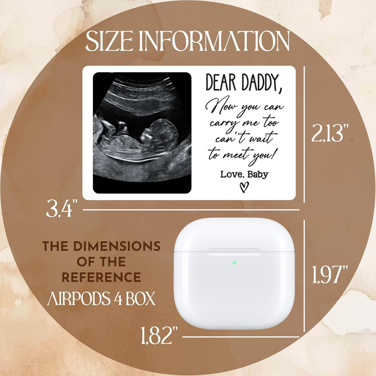 Personalized Ultrasound Wallet Card, Custom Baby Announcement Gift for Dad