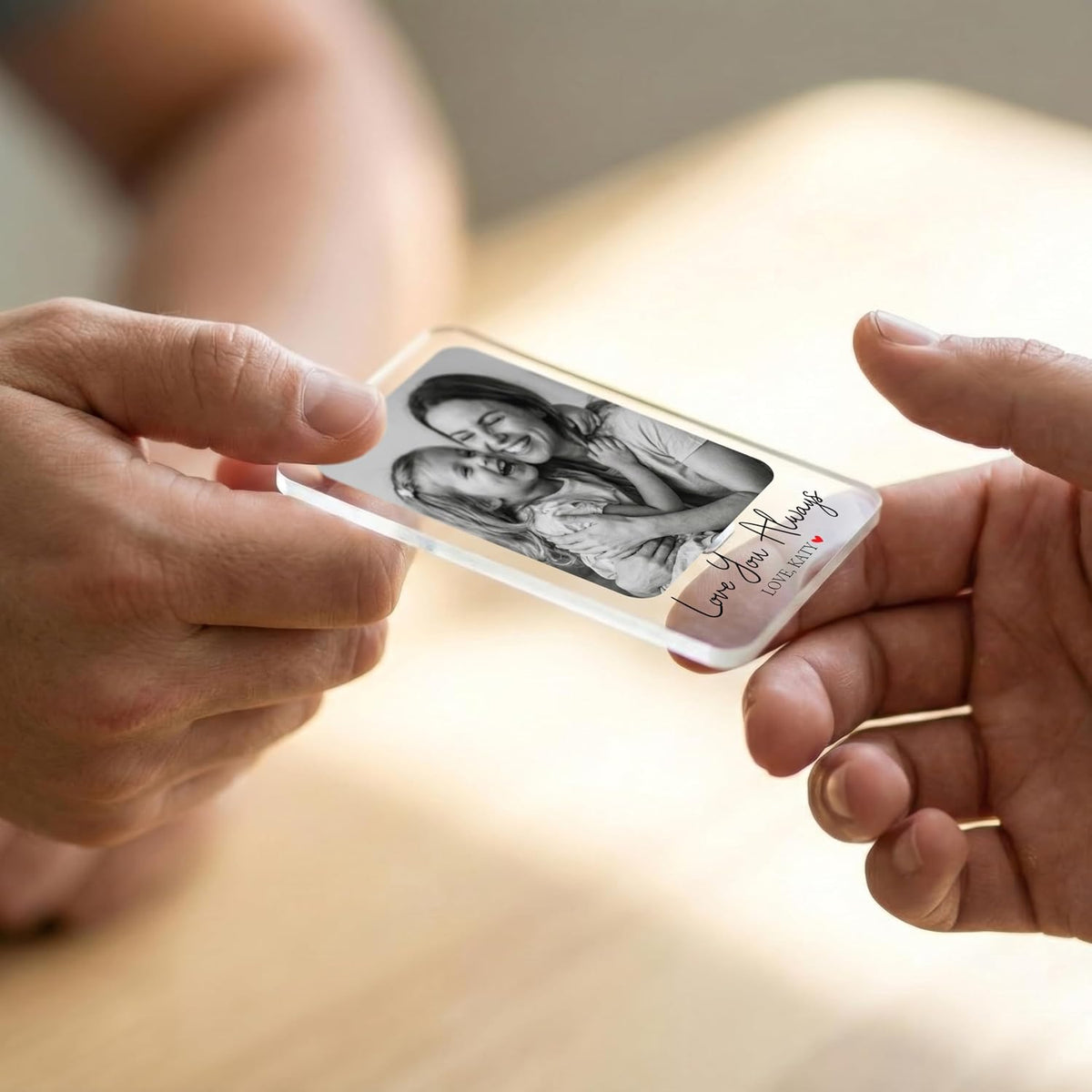 Personalized Car Visor Photo Clip – Custom Acrylic Picture Holder with Text, Gift for Dad, Mom, Husband, Wife, or Girlfriend