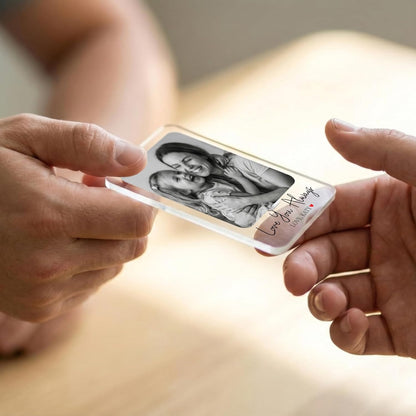 Personalized Car Visor Photo Clip – Custom Acrylic Picture Holder with Text, Gift for Dad, Mom, Husband, Wife, or Girlfriend