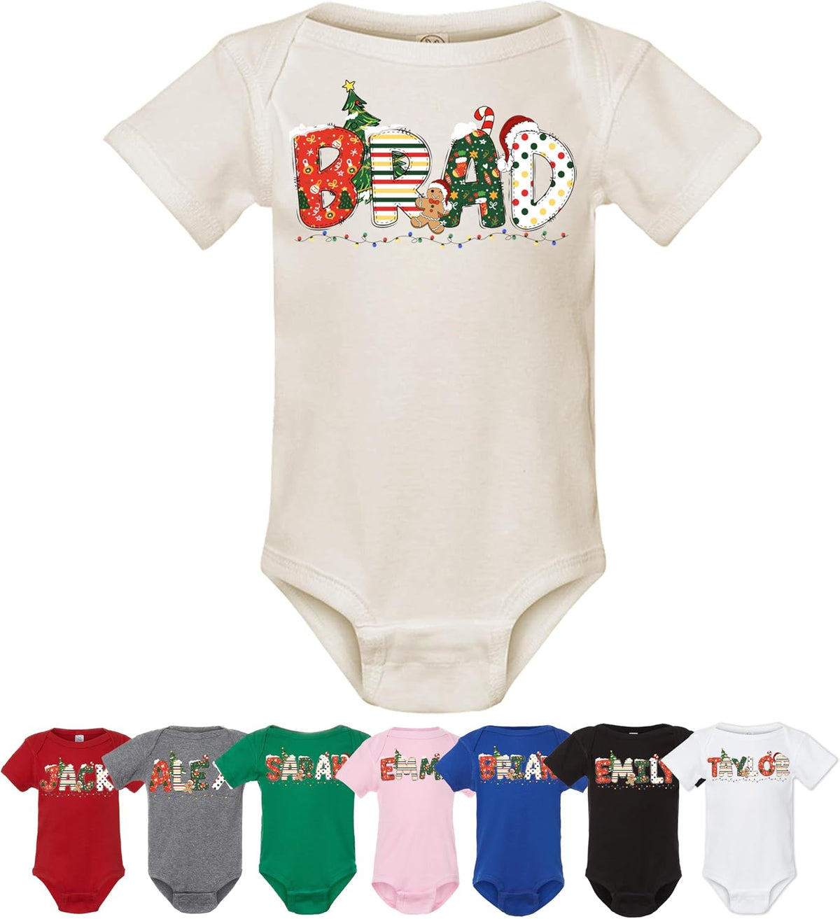 Custom Christmas Holiday Infant Bodysuit - Unique Personalized Xmas Baby Romper for Girl & Boy - Customized Festive Newborn Onesie Outfit
