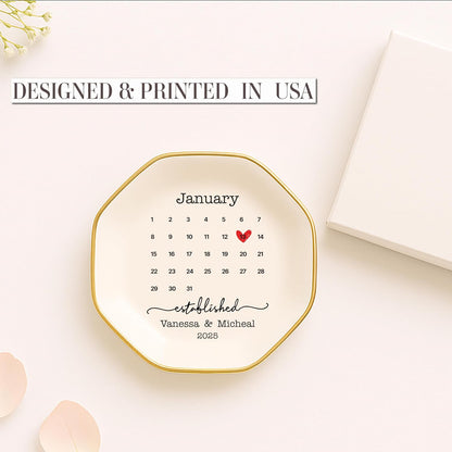 Zexpa Apparel Personalized Ring Dish Jewelry Tray Custom Name Trinket Dish for Women Engagement Bride Wedding Gift Ring Holder Dish Jewelry Organizer Gift for Wife Girlfriend Sister