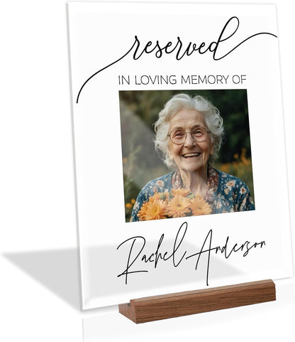 Personalized Photo Memorial Reserved Sign, Custom In Loving Memory Wedding