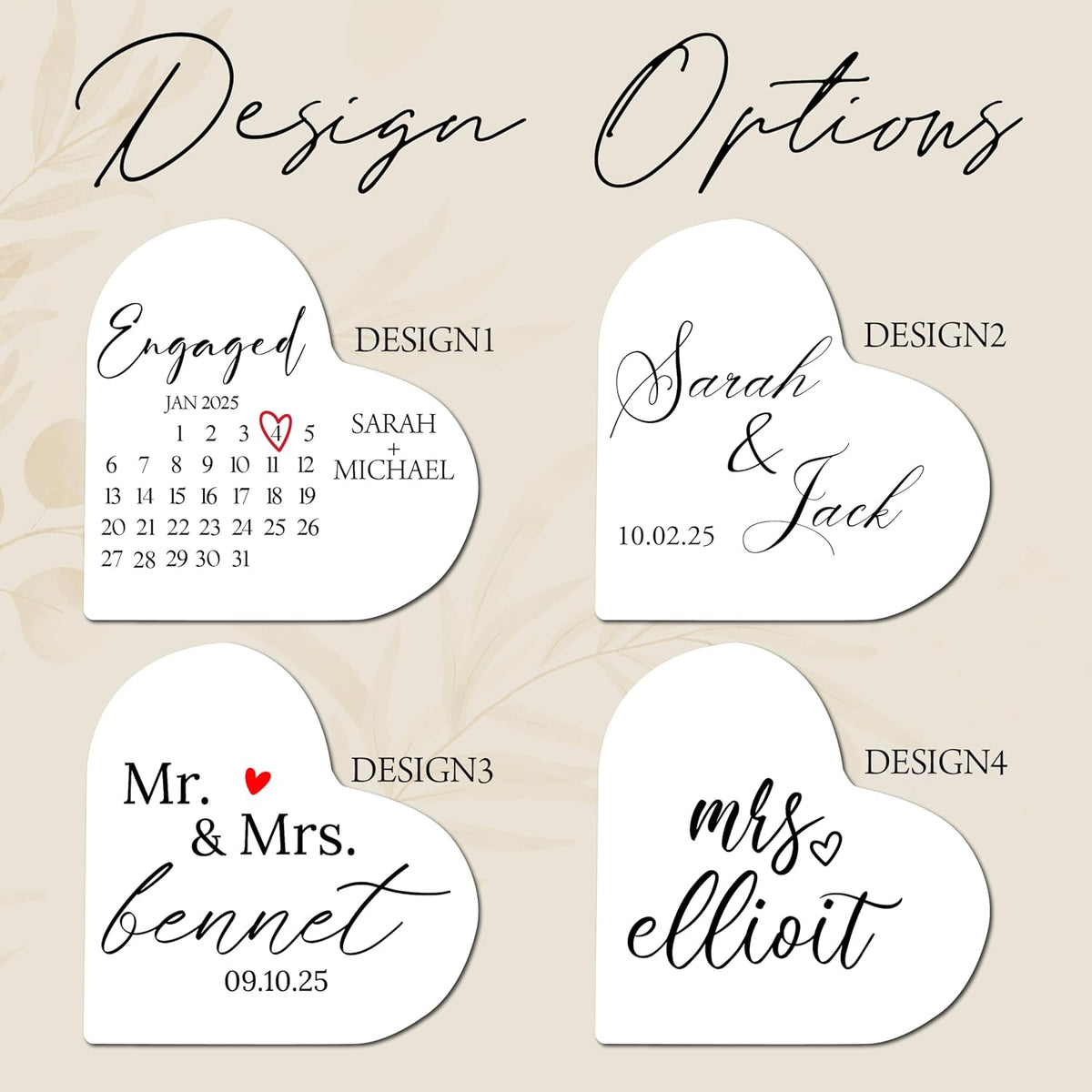 Personalized Heart Acrylic Block with Names and Date, Custom Couple Gift