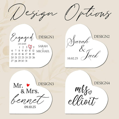 Personalized Heart Acrylic Block with Names and Date, Custom Couple Gift