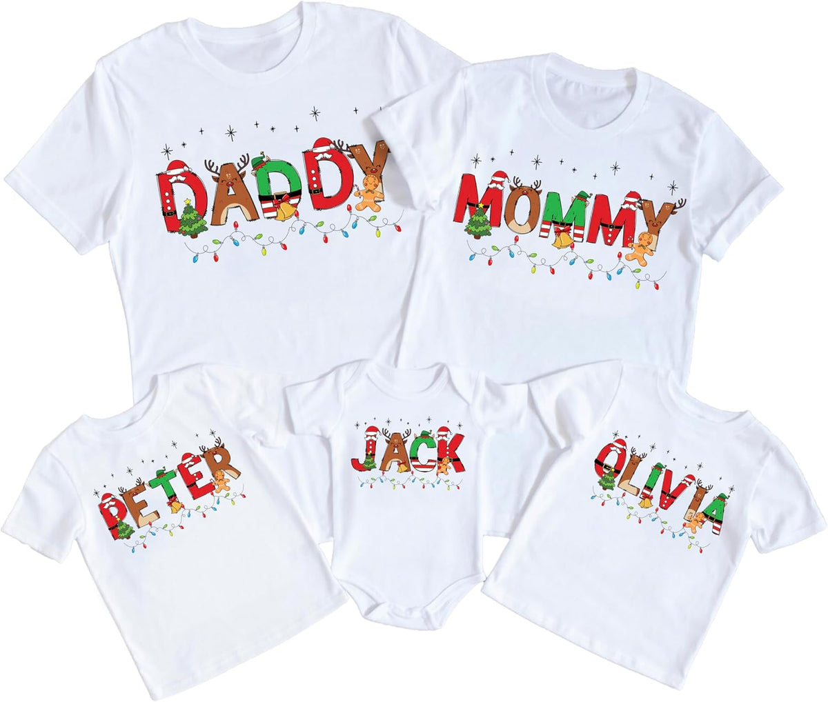 Personalized Christmas Family Matching Shirt, Custom Holiday Xmas Outfit