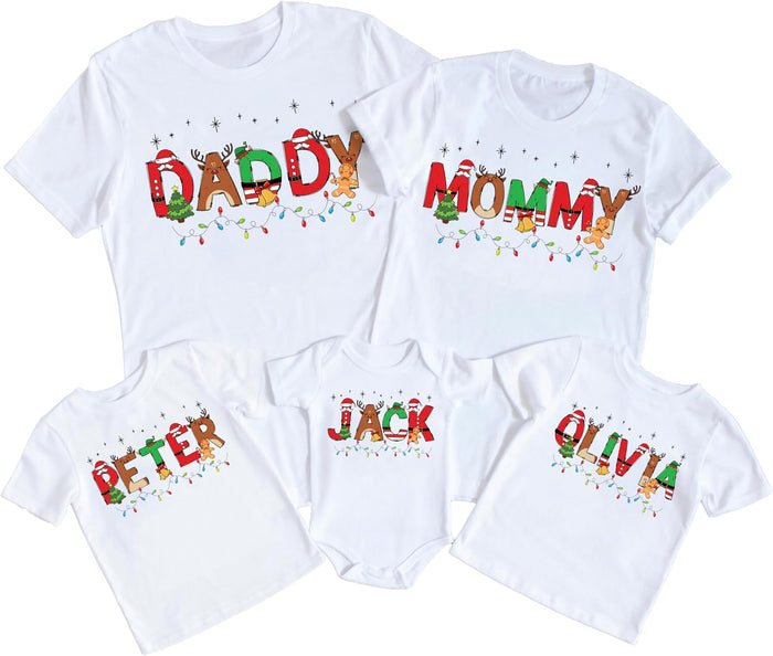 Personalized Christmas Family Matching Shirt, Custom Holiday Xmas Outfit