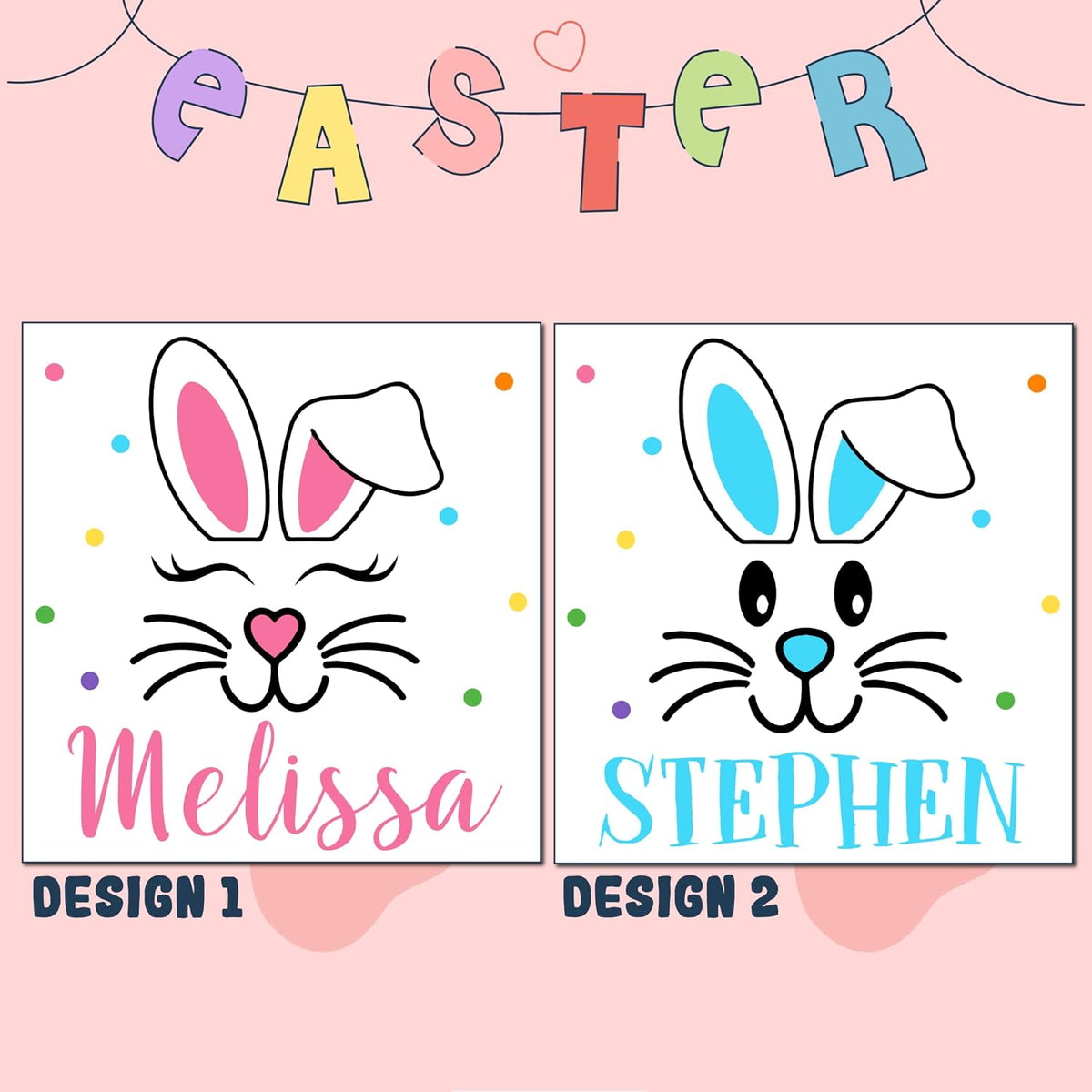 Personalized Easter Egg Hunt Tote Bag with Name, Custom Canvas Holiday Bag
