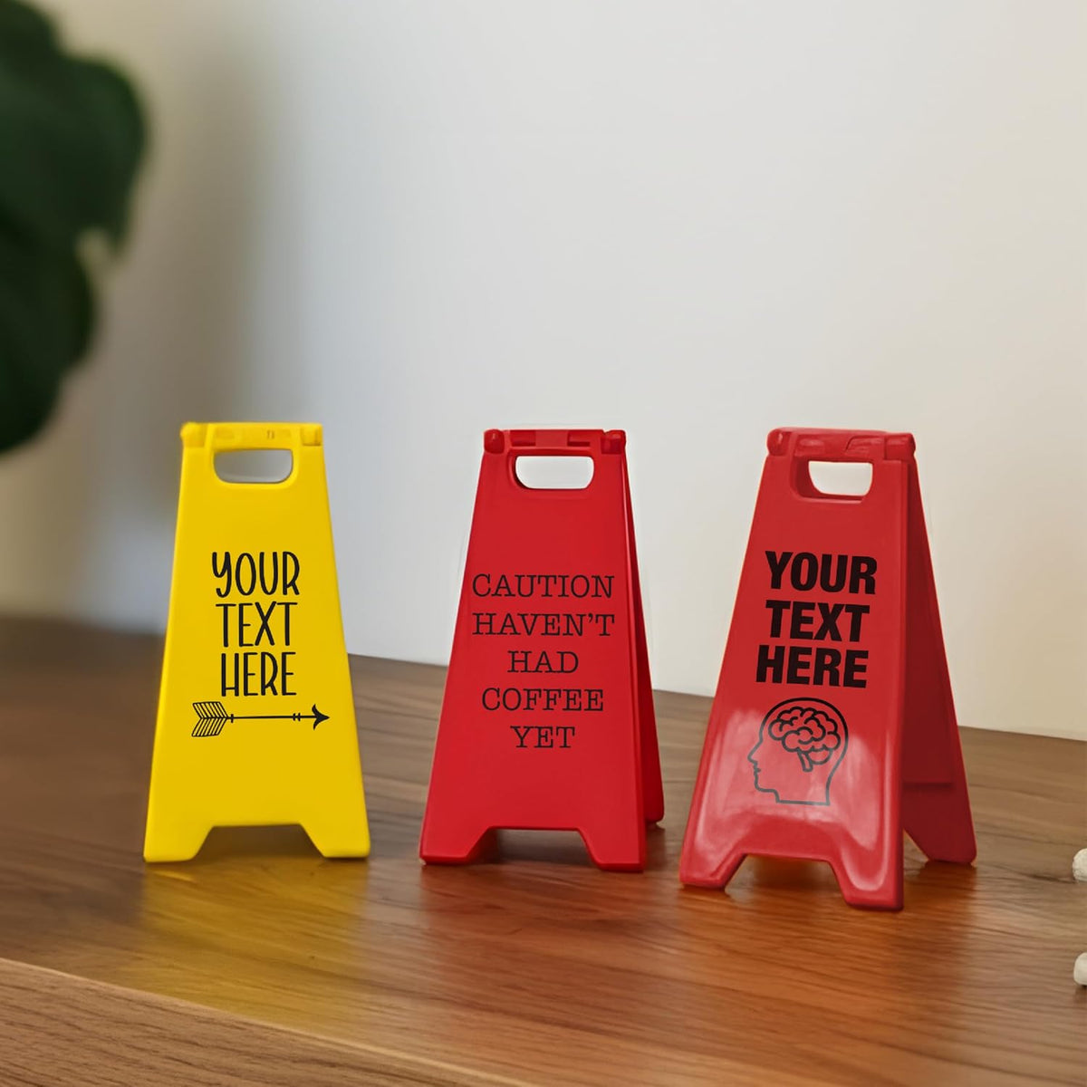 Personalized Mini Desk A-Frame Sign, Custom Funny Caution Sign for Office