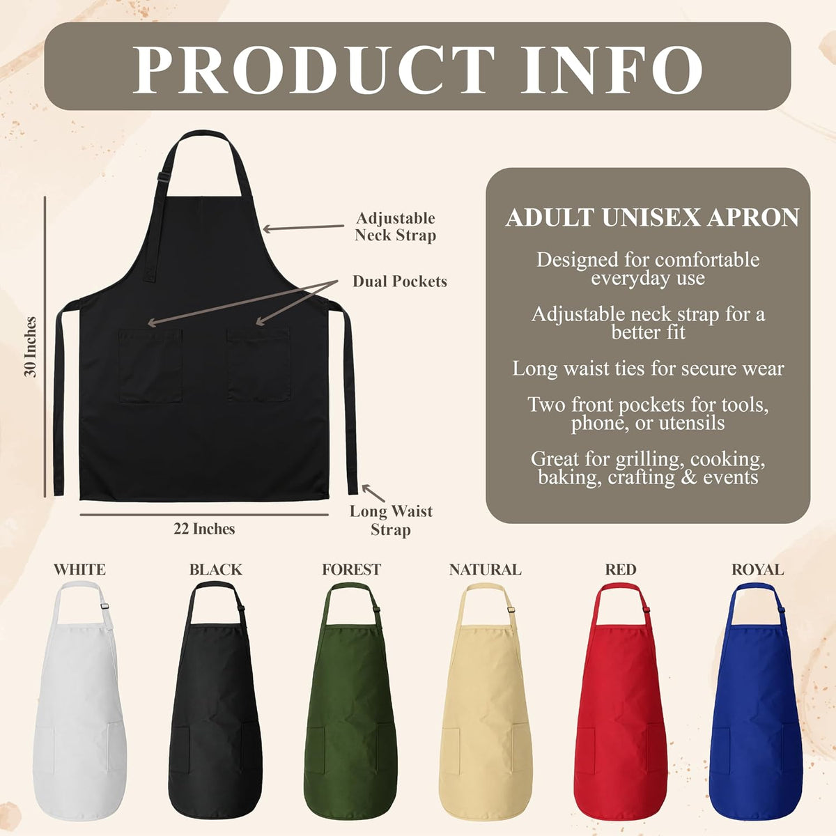 Zexpa Apparel Personalized Bakery Apron for Women with Custom Name and Logo Design, Adjustable Baking Apron