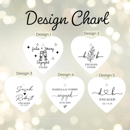 Personalized Engagement Ornament – Custom Couple Name & Date Photo Option – Our First Christmas as an Engaged Couple Keepsake – Wedding, Bridal Shower, Newlywed Gift for Couples