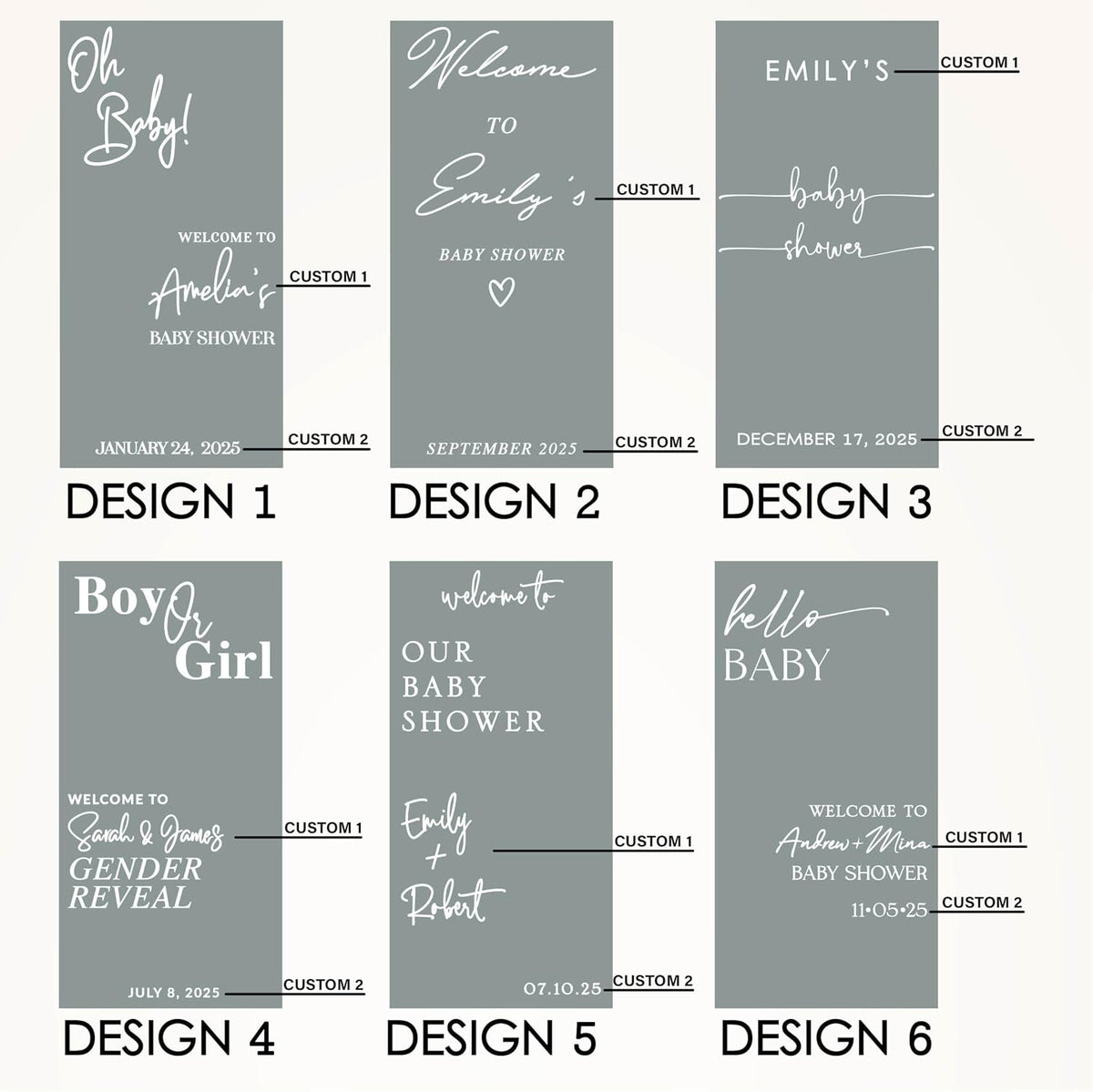Personalized Welcome to Our Wedding Mirror Sign Decal DIY - Customized Bride and Groom Names - Lettering Elegant Happily Ever After Party Vinyl Sticker Wall Reception Decor