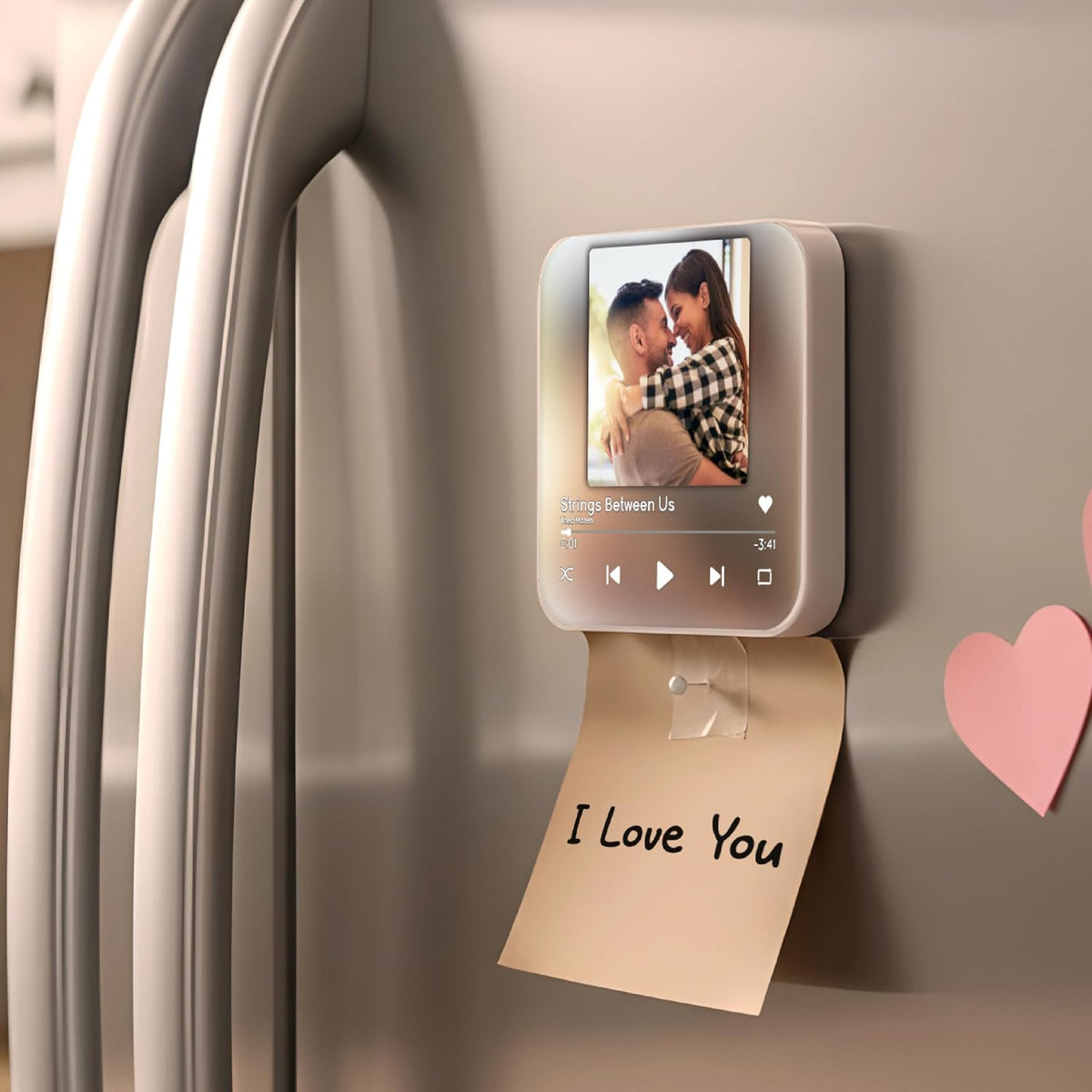 Personalized Music Fridge Magnet with Photo, Custom Song