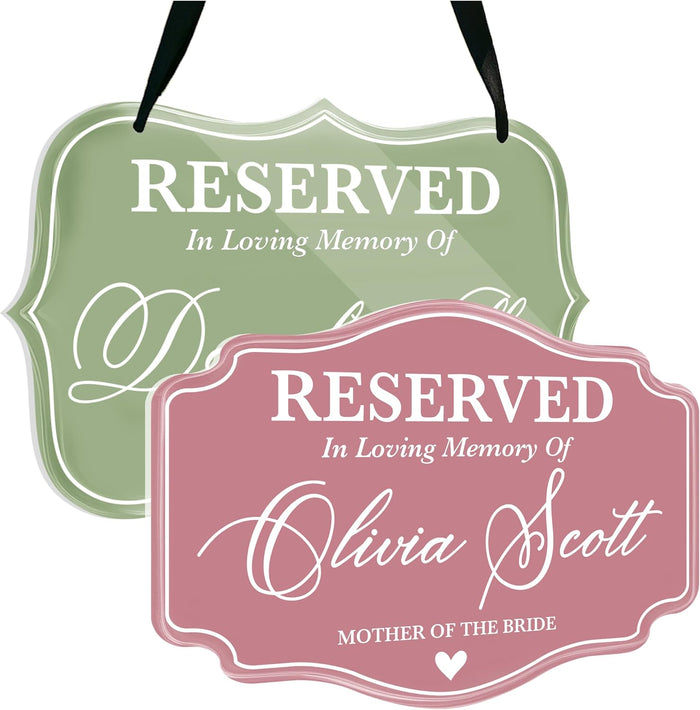Personalized In Loving Memory Wedding Sign, Custom Memorial Chair Banner