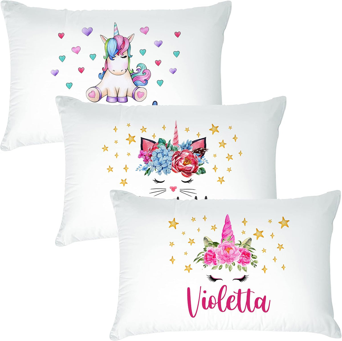 Personalized Baby Pillowcase with Name, Custom Toddler Nursery Bedding